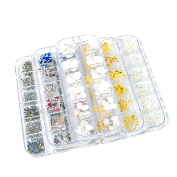 High Quality Nail Art Rhinestones Acrylic Colorful Exquisite DIY Kit with Box