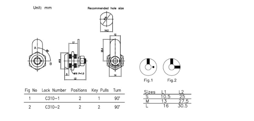 C310 CAM LOCK