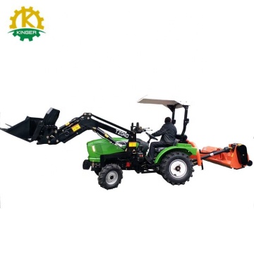 4WD Lawn Mower Tractor with Backhoe Loader and 40HP Diesel Engine