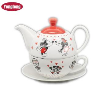 Set di tè in ceramica di vendita calda - TEAPOT AZIONATA CONTAMPATAMENTE CON TAPPA
