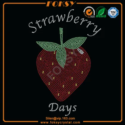 Lovely Strawberry fruit rhinestone motifs