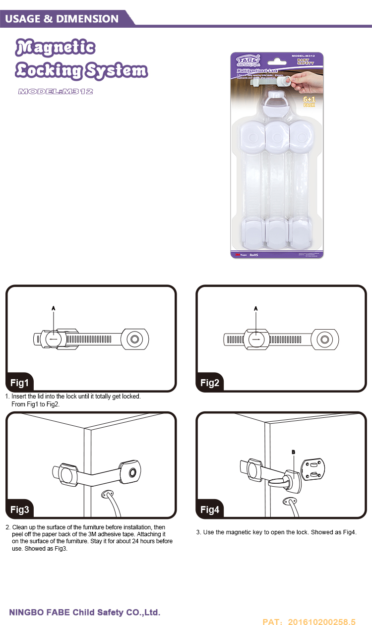 New Child Safety Lock with magnet