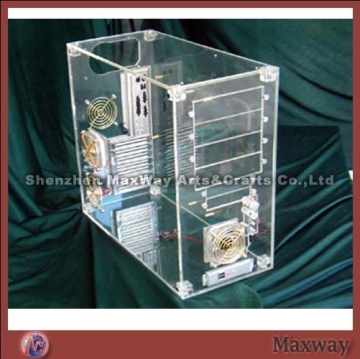 Clear desktop exact acrylic computer case/HJWB/speeder display holder