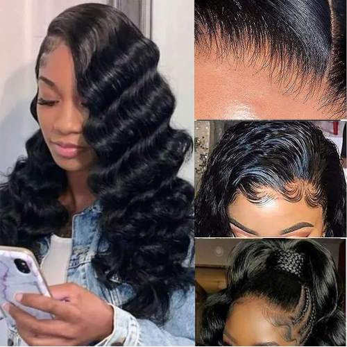 13x4 perucas dianteiras de renda solto profundo pré -penhas de penas frontais de cabelo natural para mulheres negras 180% densidade brasileira cor natural