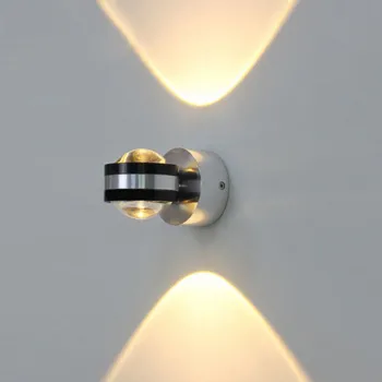Modern Crystal Wall Sconce Up and Down LED Wall Light Fixture for Bedroom Decor