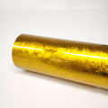 Enveloppe de vinyle en fibre de carbone chromée jaune