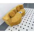 Transformable Compressed Sofa with Round Cushions