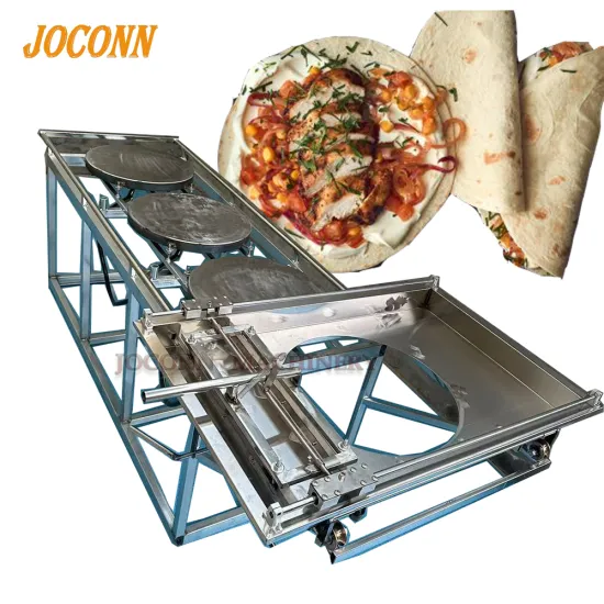60cm 4 Pans Gas Heating Hand Push Automatic Pita Bread Pancake Tortilla Making Machine
