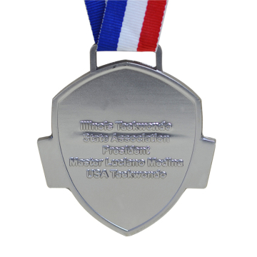 Plated Silver Souvenir Medal with Ribbon