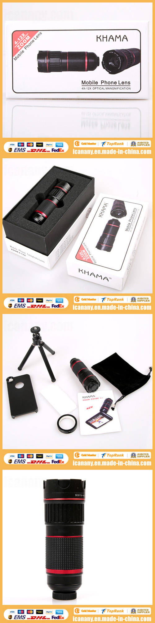 Zoom 4-12X Mobile Phone Telephoto Lens (Zoom 4-12X)