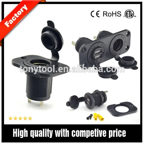 DC 12V Power Outlet Marine Dual USB Charger Socket