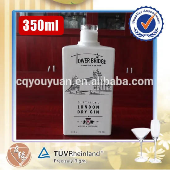 exclusive hot selling cheap price 350 ml white colored vodka glass bottle from China