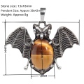 Fancy Jasper 13X18mm Cabs Antique Silver Alloy Antique Silver Alloy Bat Pendant for DIY Making Jewelry