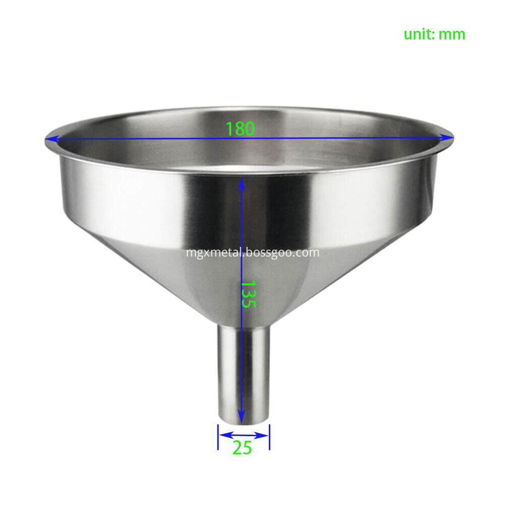 Hdd0001 Stainless Steel Funnel Dimension