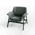 Originele Agnese Houten Gestoffeerde Lounge Fauteuil