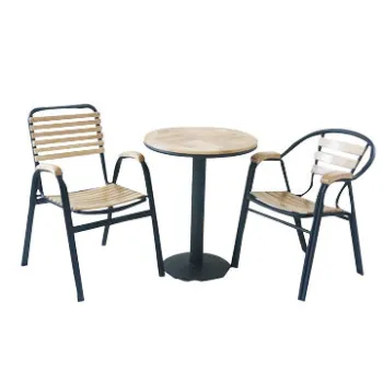 Outdoor Furniture, Made of Fraxinus Mandshurica and Steel Tube, Measures 59 x 55 x 78cm