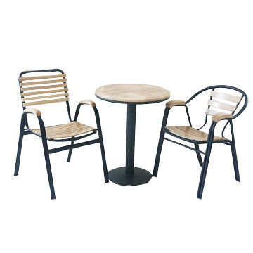 Outdoor Furniture, Made of Fraxinus Mandshurica and Steel Tube, Measures 59 x 55 x 78cm