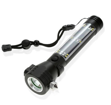 เครื่องมือฉุกเฉินแบบอเนกประสงค์อลูมิเนียมแบบชาร์จไฟได้, ไฟฉาย LED พลังงานแสงอาทิตย์และคัตเตอร์