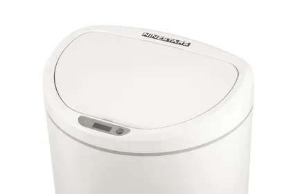 8L Bathroom Waterproof PP White LED Induction Trash Can