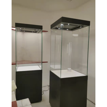 Exibição de museu Exibição de pequeno gabinete de curto de canto de vidro