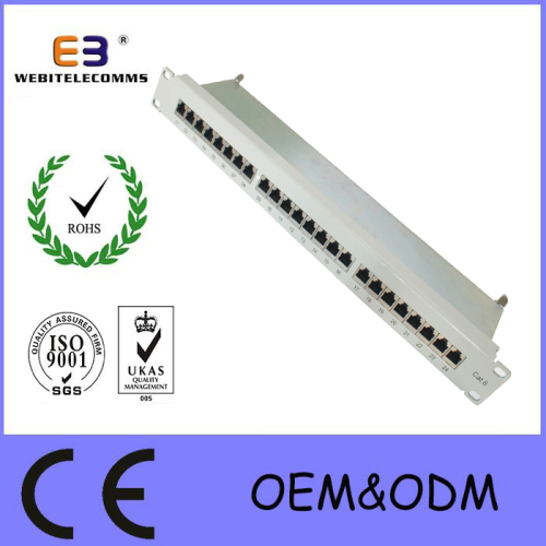 19" 1u Cat. 6 Class E 1g STP / FTP 24 Ports Patch Panel Ral 7035 Grey, Horizontal Version