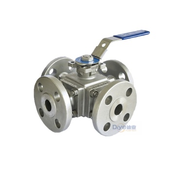 stainless steel Three Way Flange Ball Valve