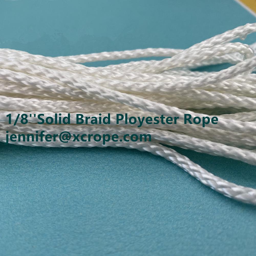White Solid Braided Polyester Rope Heavy Duty