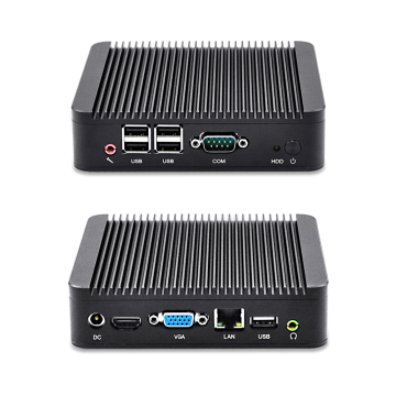 Qotom-Q100N-S01 Celeron 1037u Dual-Core Processor Fan 4G RAM 64G SSD Black Mini PC