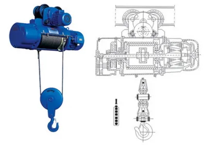Construction Machinery 16T CD1 Electric Wire Rope Hoist