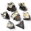 Natural Gemstone DND Dice Set with Case, 7PCS Handmade Real Stone Dice Set for Dungeons and Dragons Tabletop Games