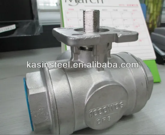 BSP 3 way ball valve with pneumatic actuator