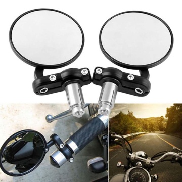 22mm Universal Motorcycle Mirror Aluminum Black Handle Bar End Rear View Side Mirror Motor Accessories