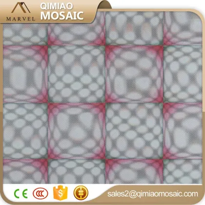 Brown Red Mix Round Ball Glass Mosaic For Wall Phantom 3D Glass Tiles