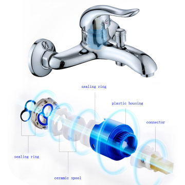 Ceramic Valve Core Alloy Shower Faucet for Hot and Cold Dual Control Bathtub