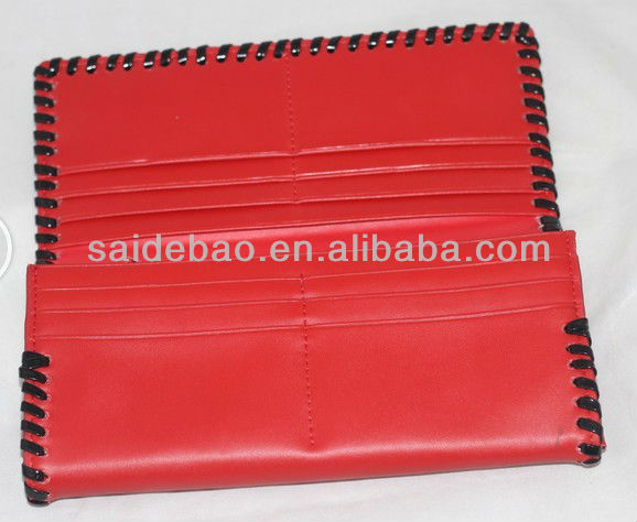 Women Leather Purse Red Leather Lady's Wallet (SDB-M976)