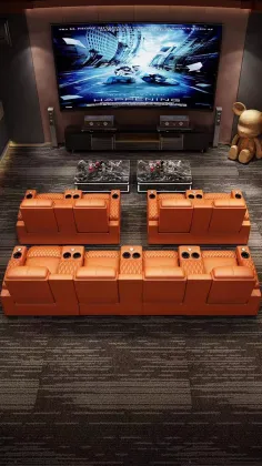 High-End Smart Home Theater Electric Sofa with Massage Function