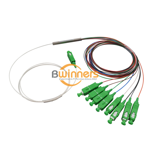 Divisor de fibra de cinta de tubo de acero 1x8 SC / APC