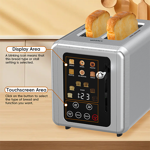 Six-in-one Smart Touchscreen Breakfast Maker, Multifunctional Sandwich Maker, Home-use Bread Toaster and Waffle Maker