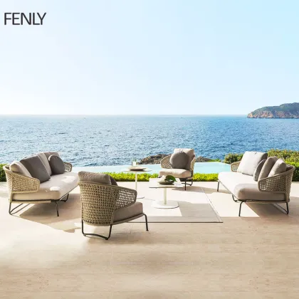 Leisure Balcony Outdoor Furniture Rattan Sofa and Chair Combination