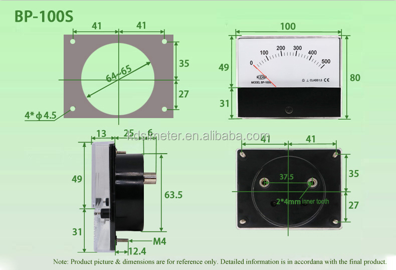 Bp-100s Dc1ma 1500a Dc Amp Panel Mount Analog Ammeter - Safe To Operate ...