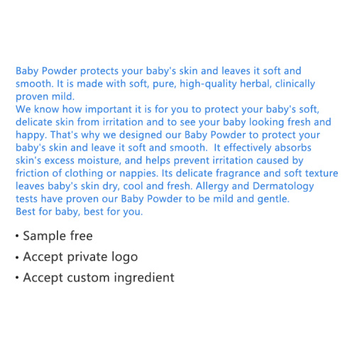 Baby prickly heat powder for rash without talcum