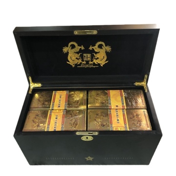 1200pcs China Dragon 24K Altın Kaplama Folyo Banknot Ahşap Kutuda 100 Quintillion Yuan