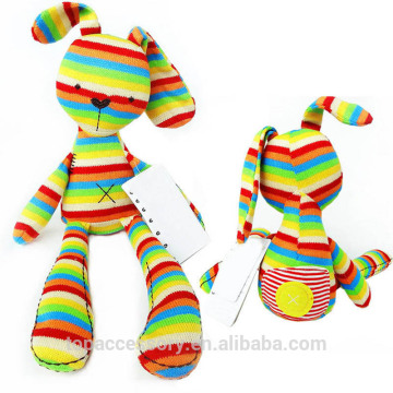 TTY6902-5 Baby kids bunny rabbit sleeping comfort doll rainbow strip plush toys soft baby lovely animal