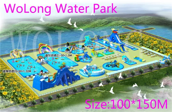 Big Inflatable Water Park With Pool For Kids