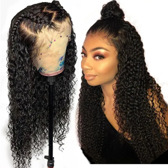Raw Brazilian Virgin Kinky Curly Human Hair Hd Full Lace Front Wig For Black Women Wholesale Cheap Transparent Lace Frontal Wig
