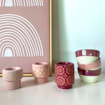 Wholesale Custom Stoneware Ceramic Tealight Candle Holders for Wedding Decor