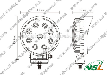 27 watt led work light 3w*9 leds Epistar round