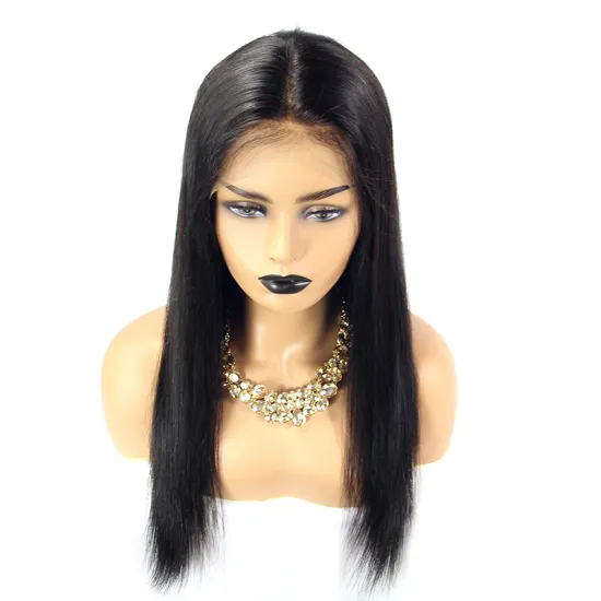 Middle Part frontal wig human hair,4x4 human hair closure wig Pre Plucked , 150% Brazilian cheap human hair lace wig vendor