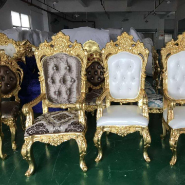 luxury royal style gold wedding bishop throne chairs