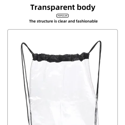 Drawstring Bags Backpack PVC Drawstring Bag, Promotional Clear PVC Plastic Drawstring Bag, pvc drawstring backpack bag